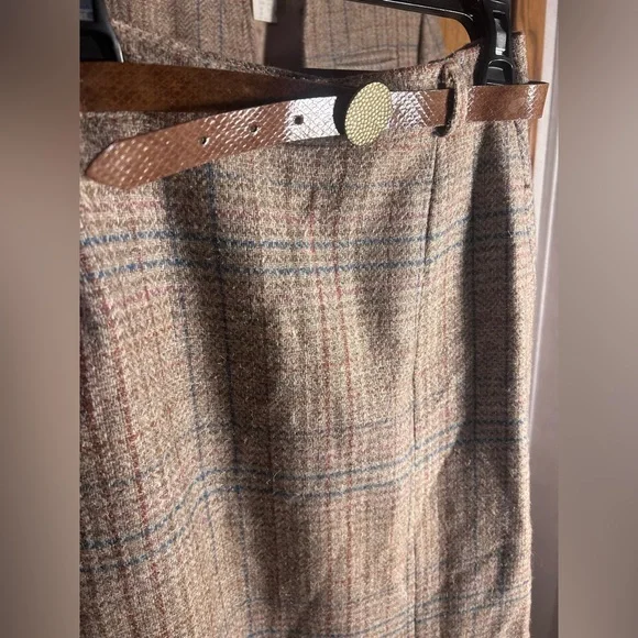 Silk & Wool Blend Check Tweed Albee 2 Piece 70’s Women’s Suit - Picture 8 of 9